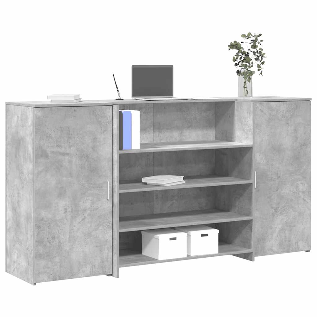 Resepsjonspult betonggrå 200x50x103,5 cm konstruert tre