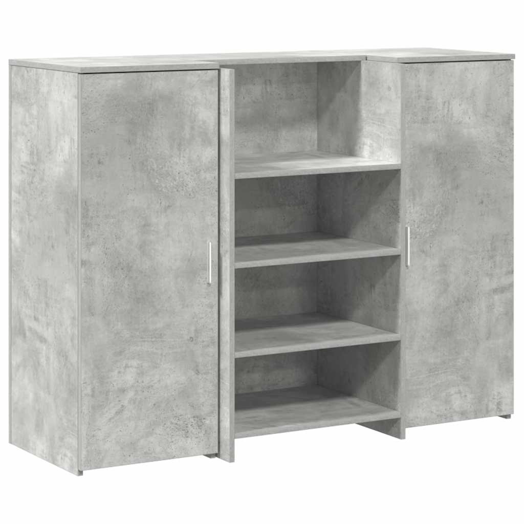 Resepsjonspult betonggrå 135x50x103,5 cm konstruert tre