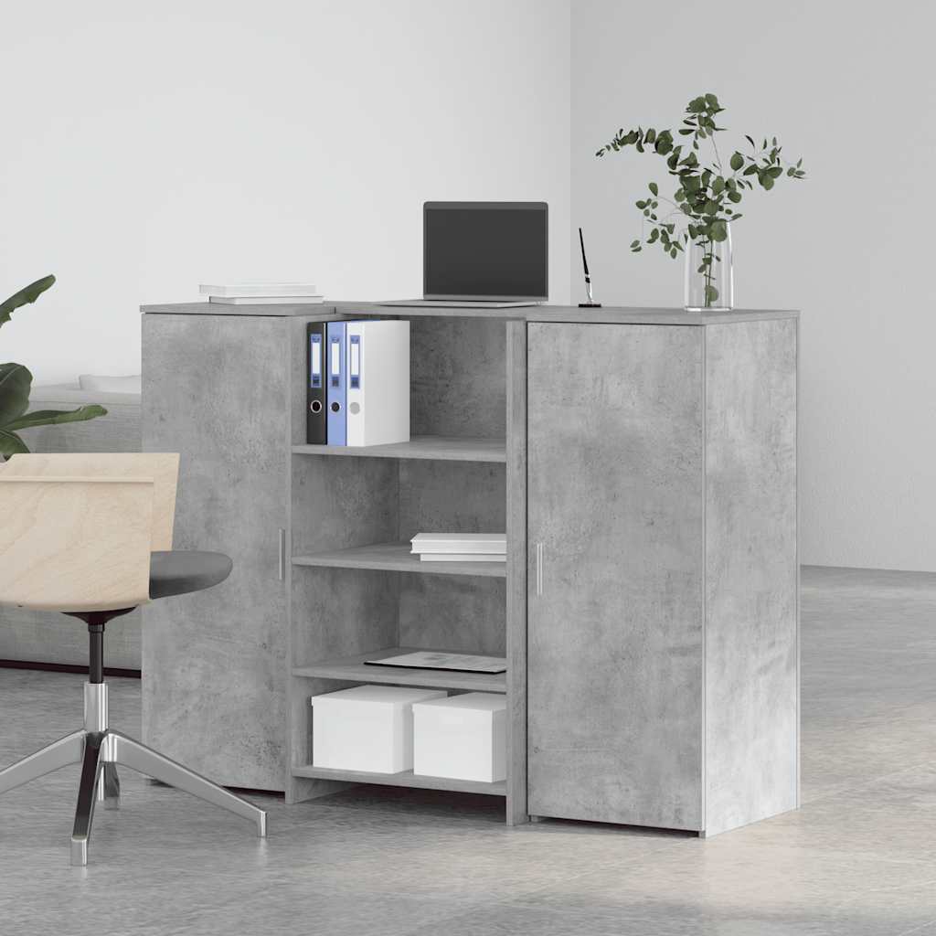 Resepsjonspult betonggrå 135x50x103,5 cm konstruert tre