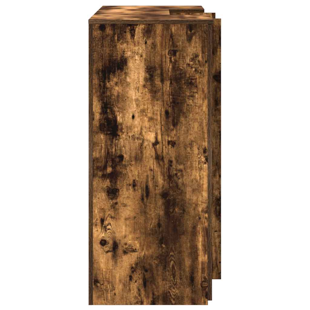 Resepsjonspult røkt eik 135x50x103,5 cm konstruert tre