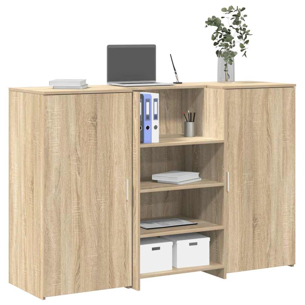 Resepsjonspult sonoma eik 155x50x103,5 cm konstruert tre