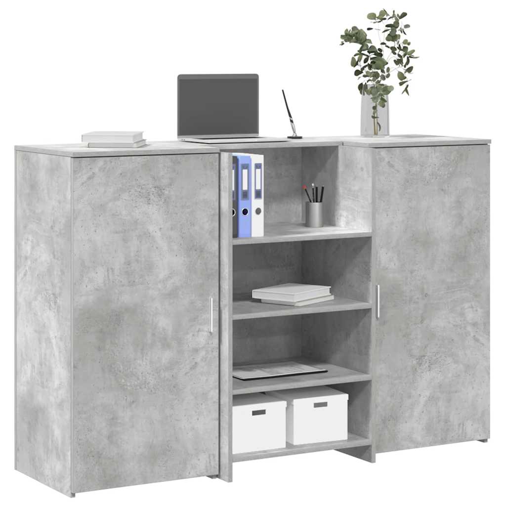 Resepsjonspult betonggrå 155x50x103,5 cm konstruert tre