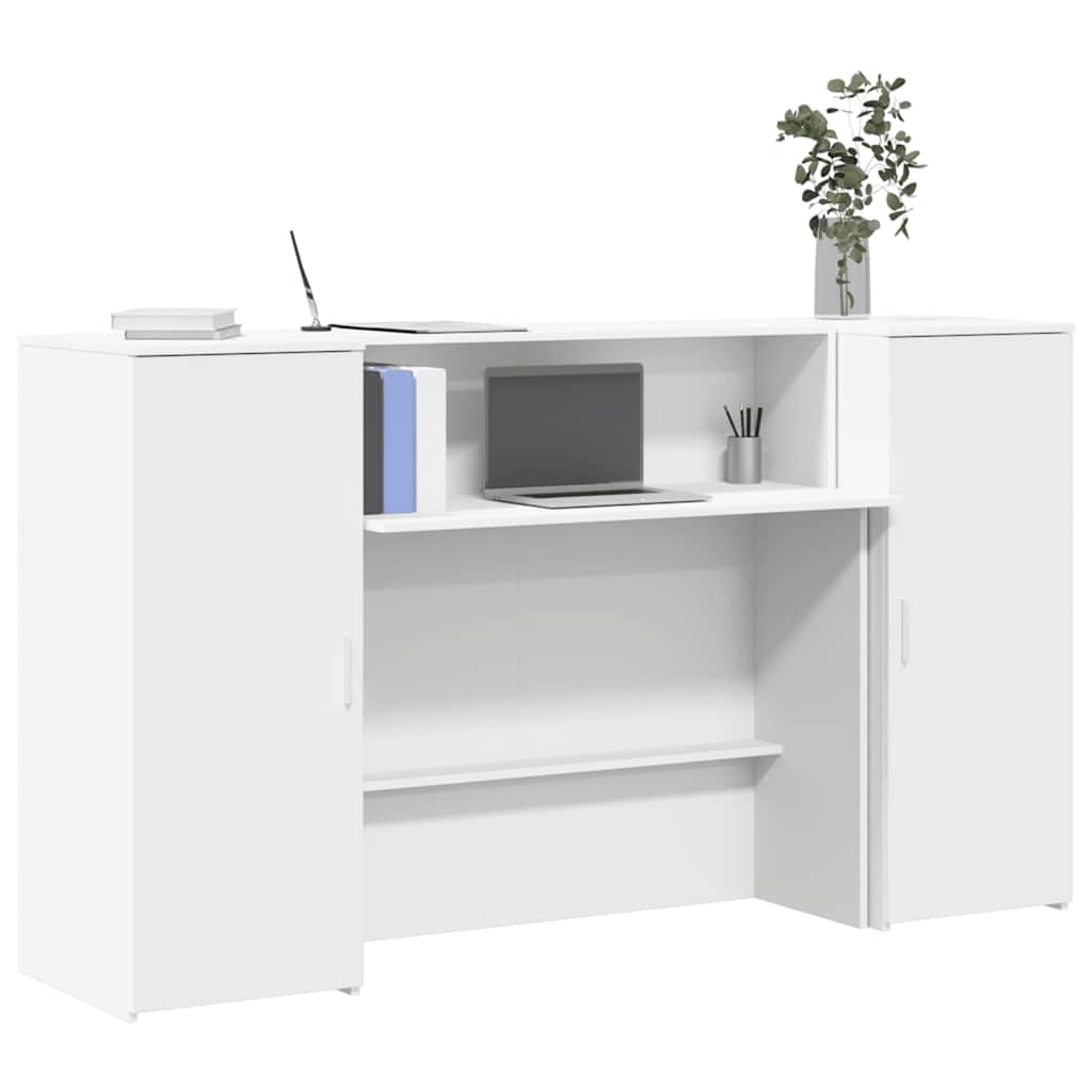 Resepsjonsdisk hvit 180x50x103,5 cm konstruert tre