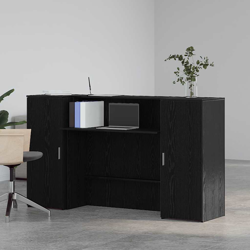 Resepsjonsdisk svart eik 180x50x103,5 cm konstruert tre