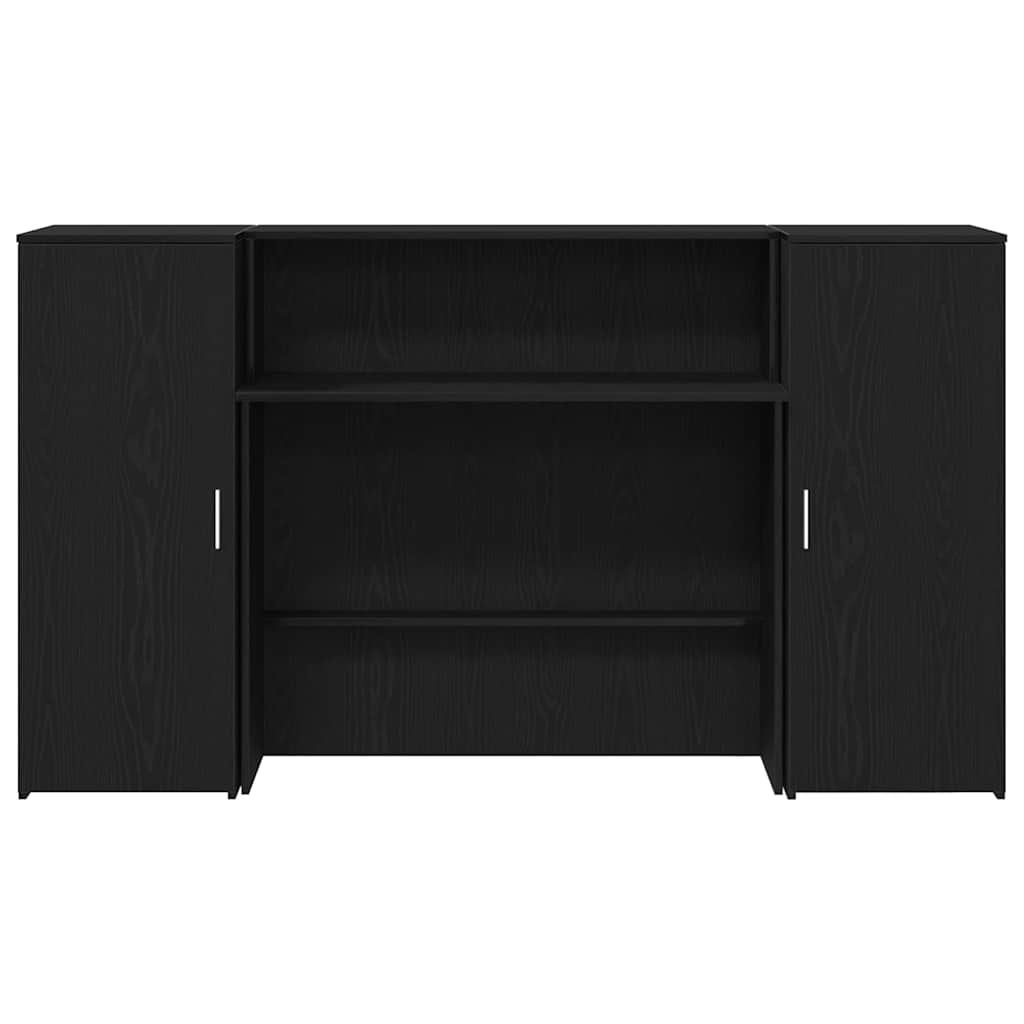 Resepsjonsdisk svart eik 180x50x103,5 cm konstruert tre
