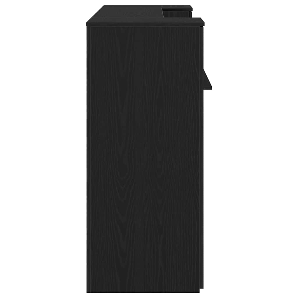 Resepsjonsdisk svart eik 180x50x103,5 cm konstruert tre