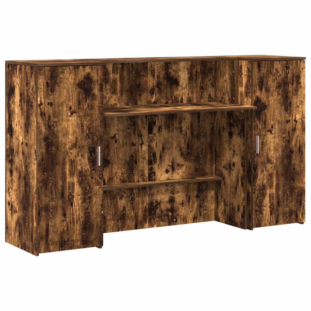 Resepsjonspult røkt eik 180x50x103,5 cm konstruert tre