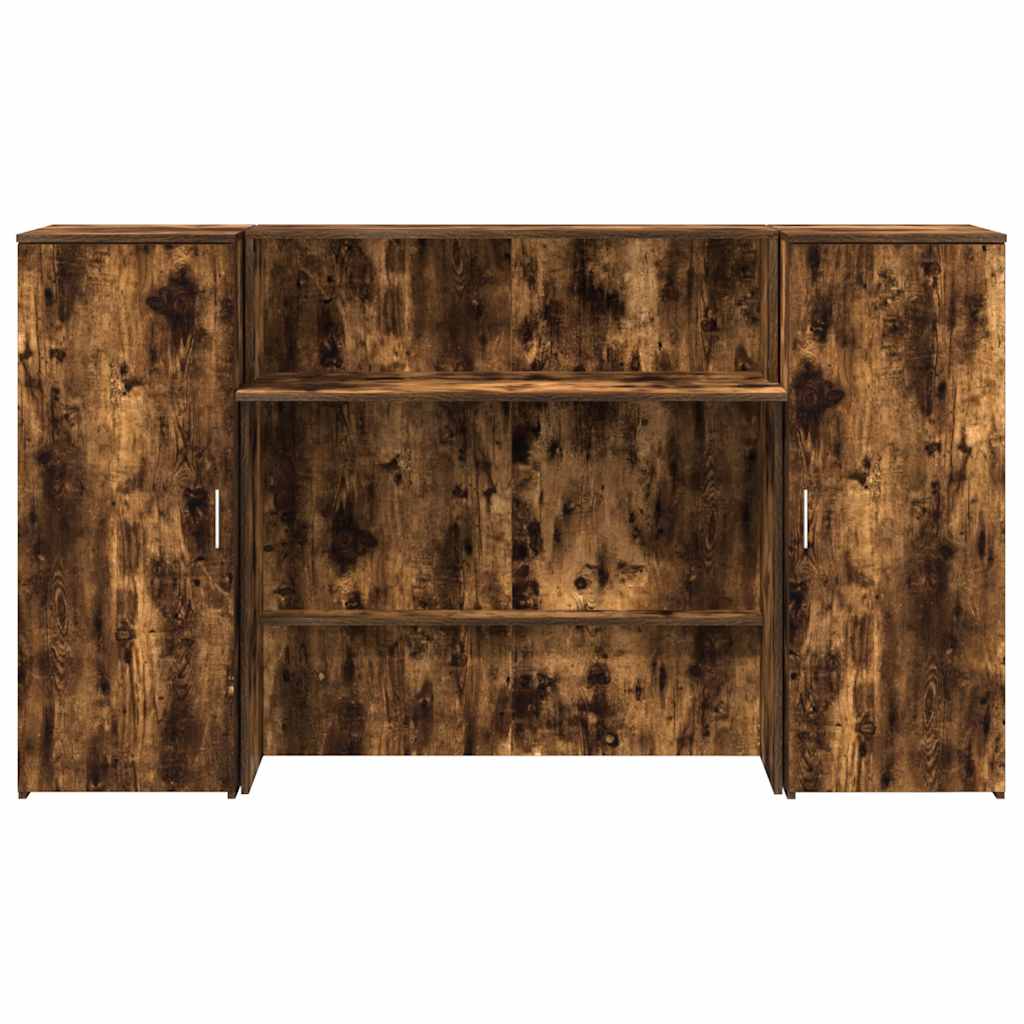 Resepsjonspult røkt eik 180x50x103,5 cm konstruert tre