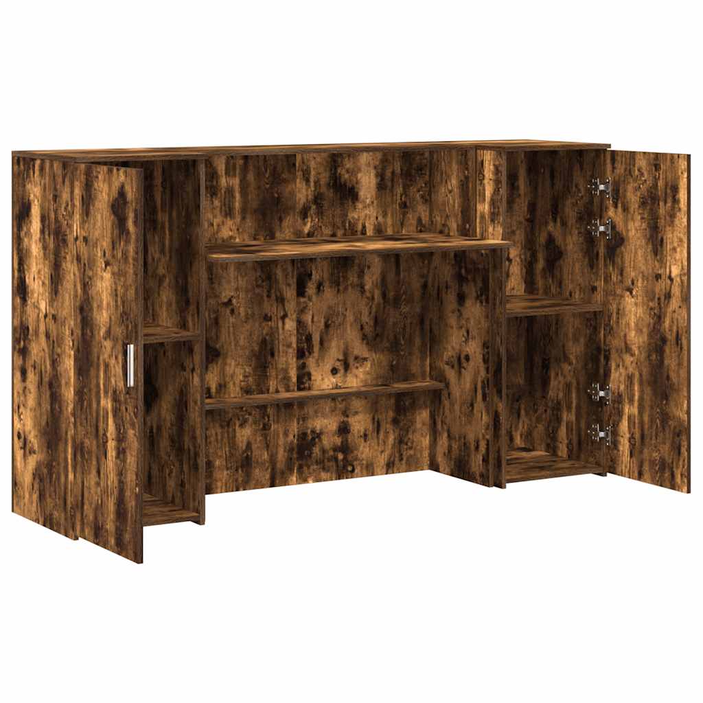 Resepsjonspult røkt eik 180x50x103,5 cm konstruert tre