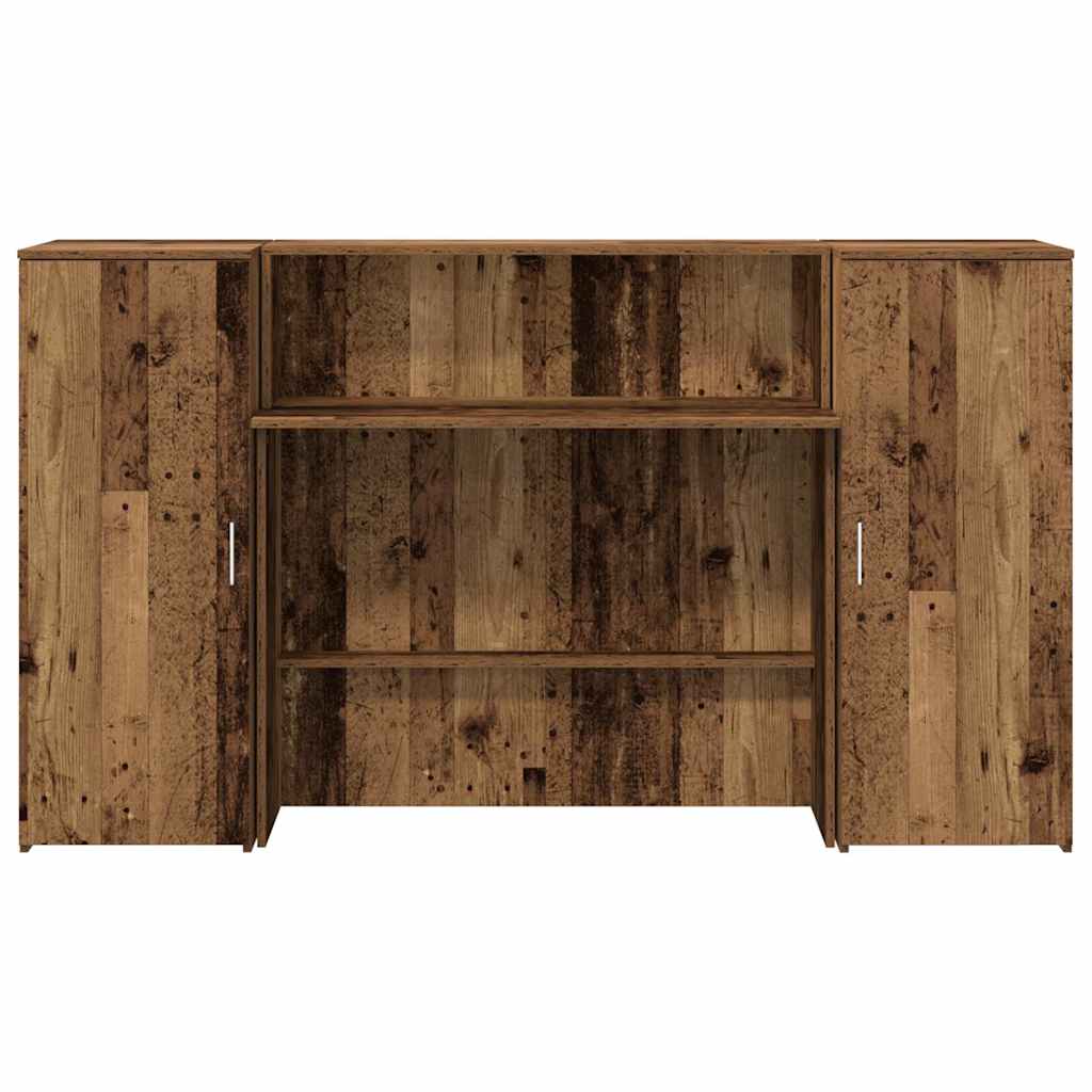 Resepsjonspult gammelt tre 180x50x103,5 cm konstruert tre