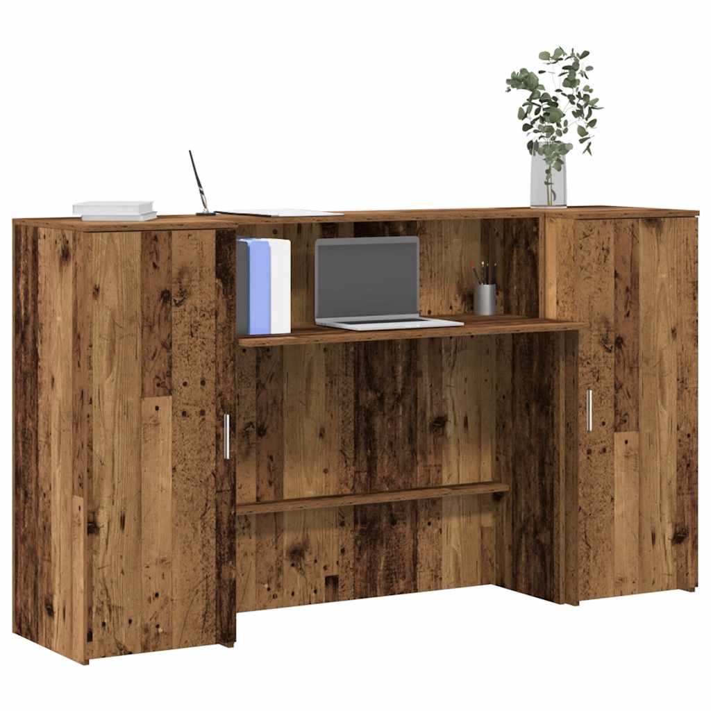Resepsjonspult gammelt tre 180x50x103,5 cm konstruert tre