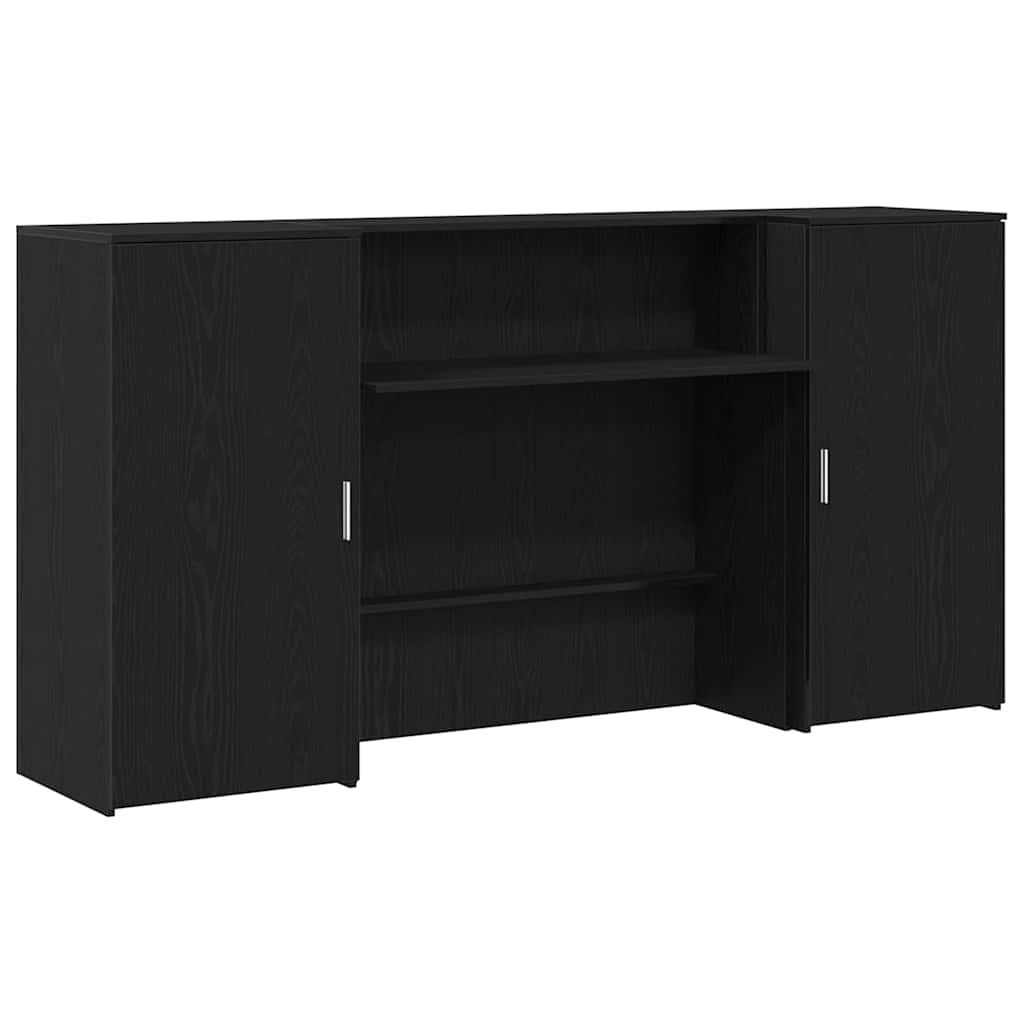 Resepsjonspult svart eik 200x50x103,5 cm konstruert tre