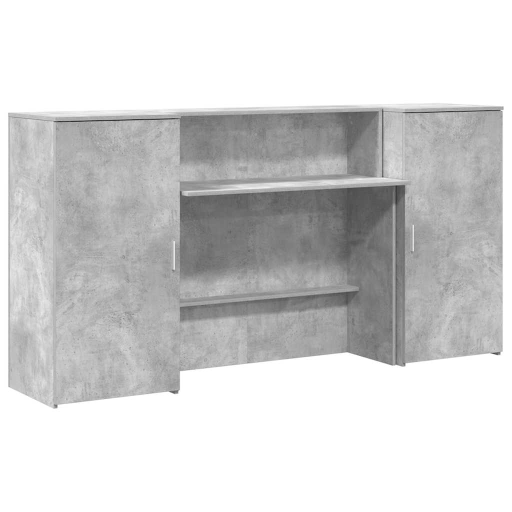 Resepsjonspult betonggrå 200x50x103,5 cm konstruert tre