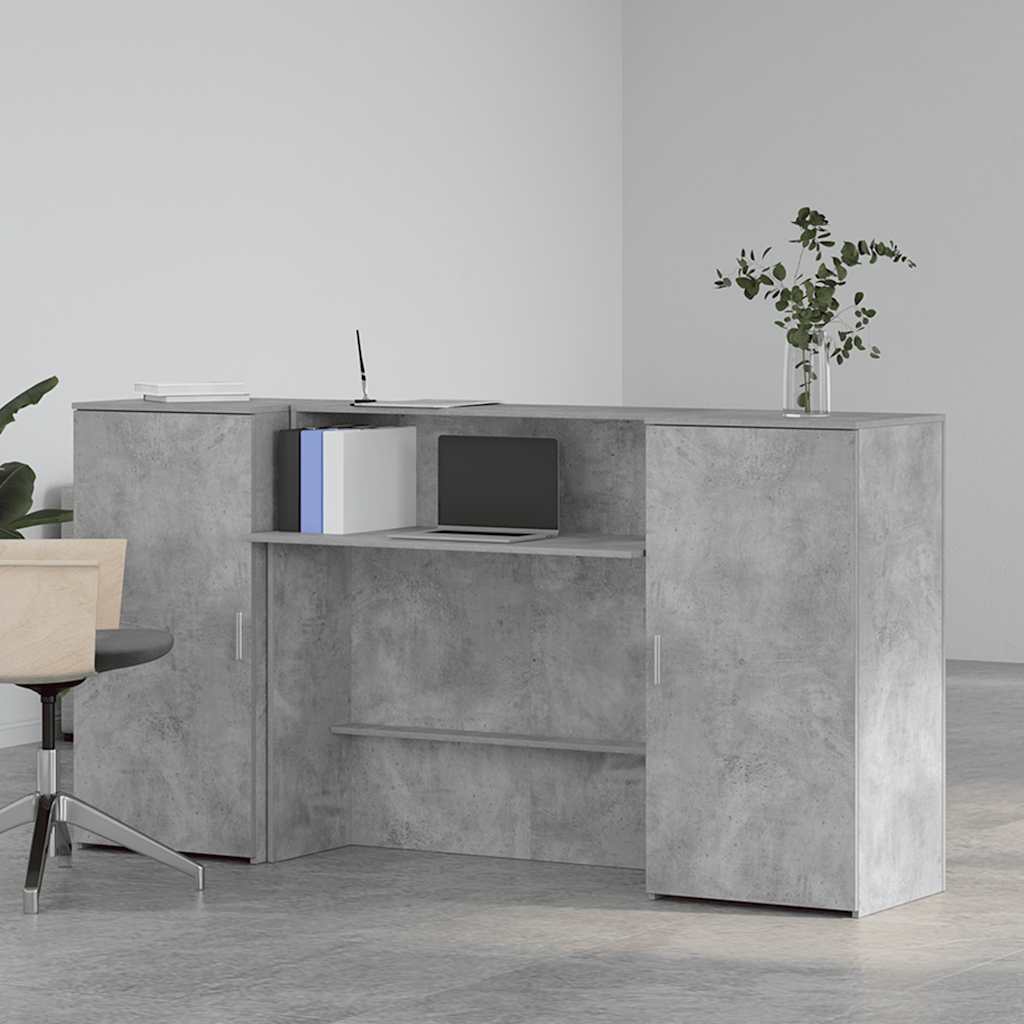 Resepsjonspult betonggrå 200x50x103,5 cm konstruert tre