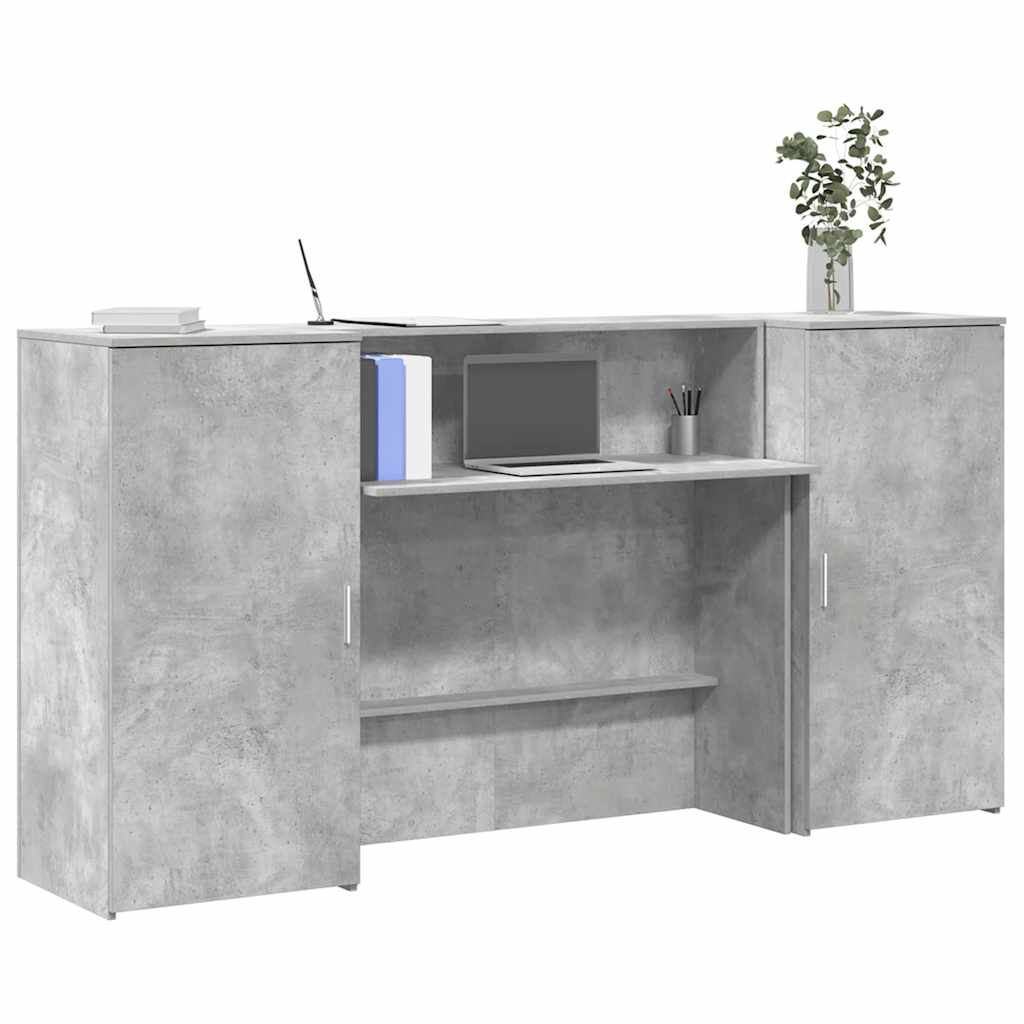 Resepsjonspult betonggrå 200x50x103,5 cm konstruert tre