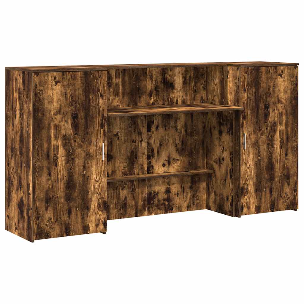 Resepsjonspult røkt eik 200x50x103,5 cm konstruert tre