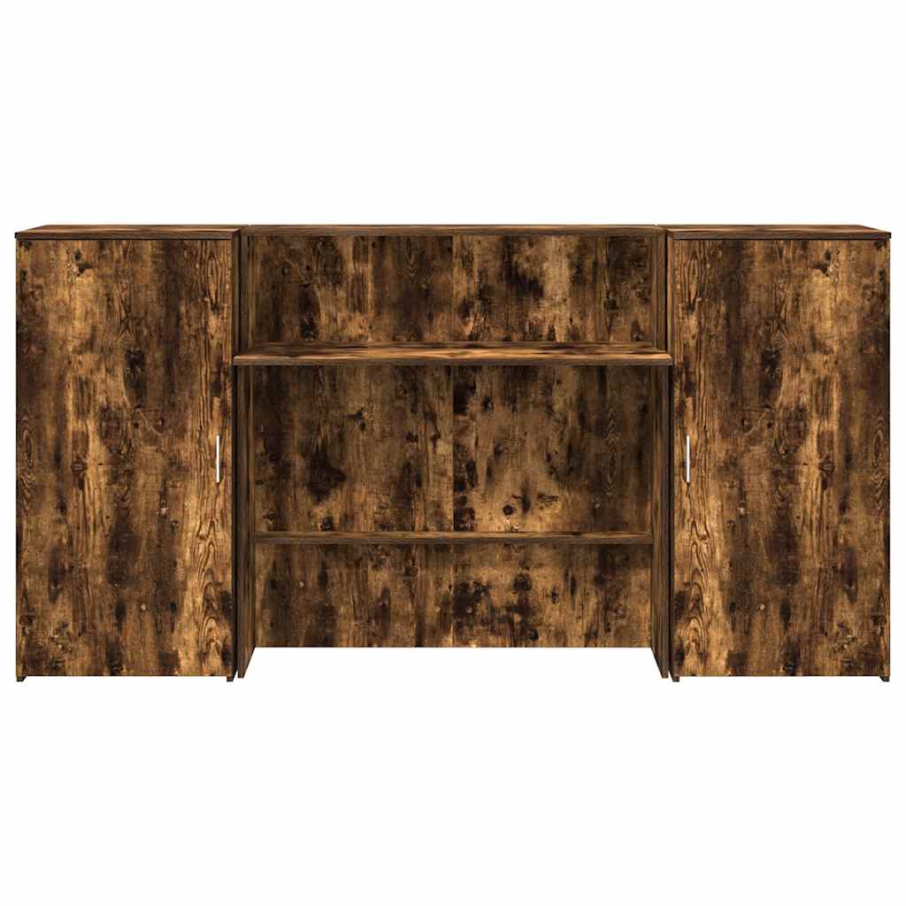 Resepsjonspult røkt eik 200x50x103,5 cm konstruert tre