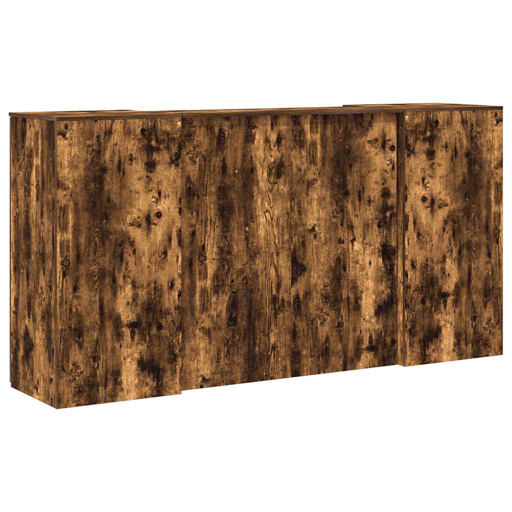 Resepsjonspult røkt eik 200x50x103,5 cm konstruert tre