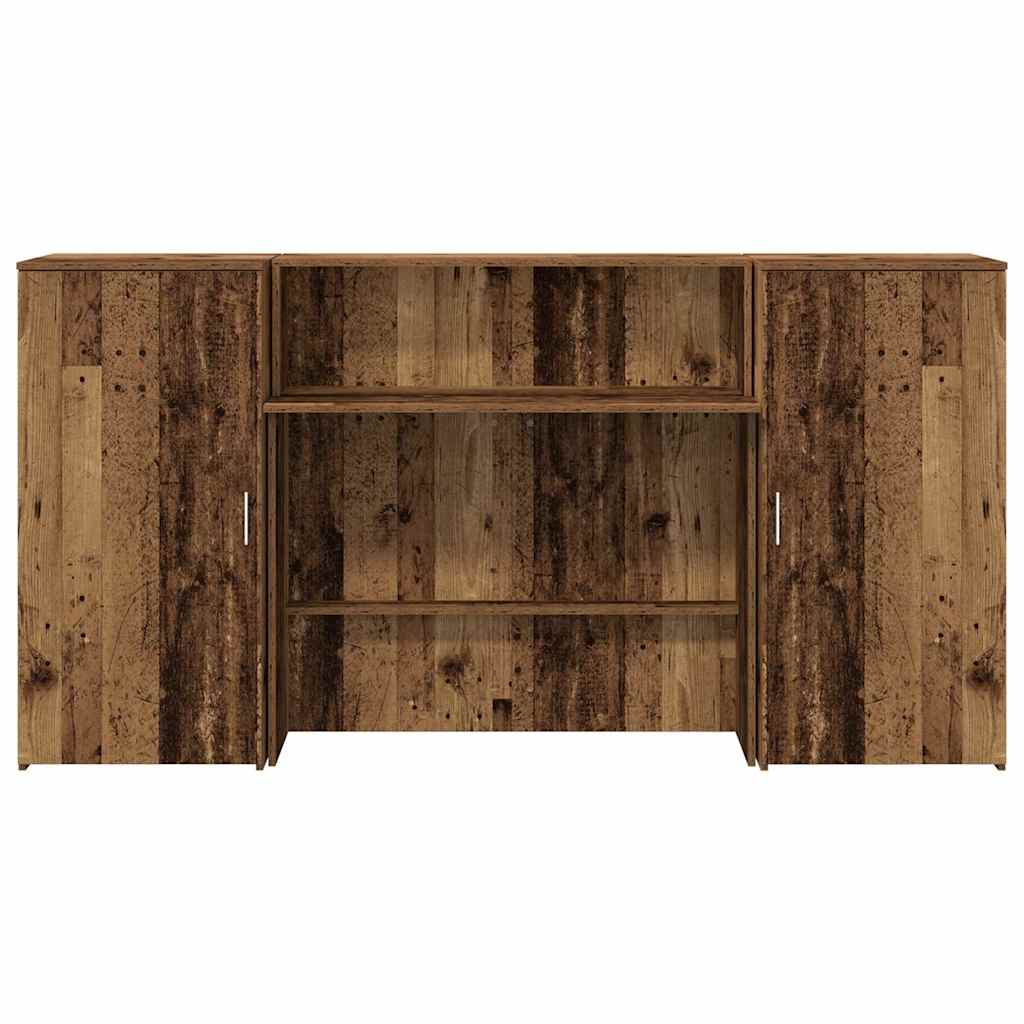 Resepsjonspult gammelt tre 200x50x103,5 cm konstruert tre