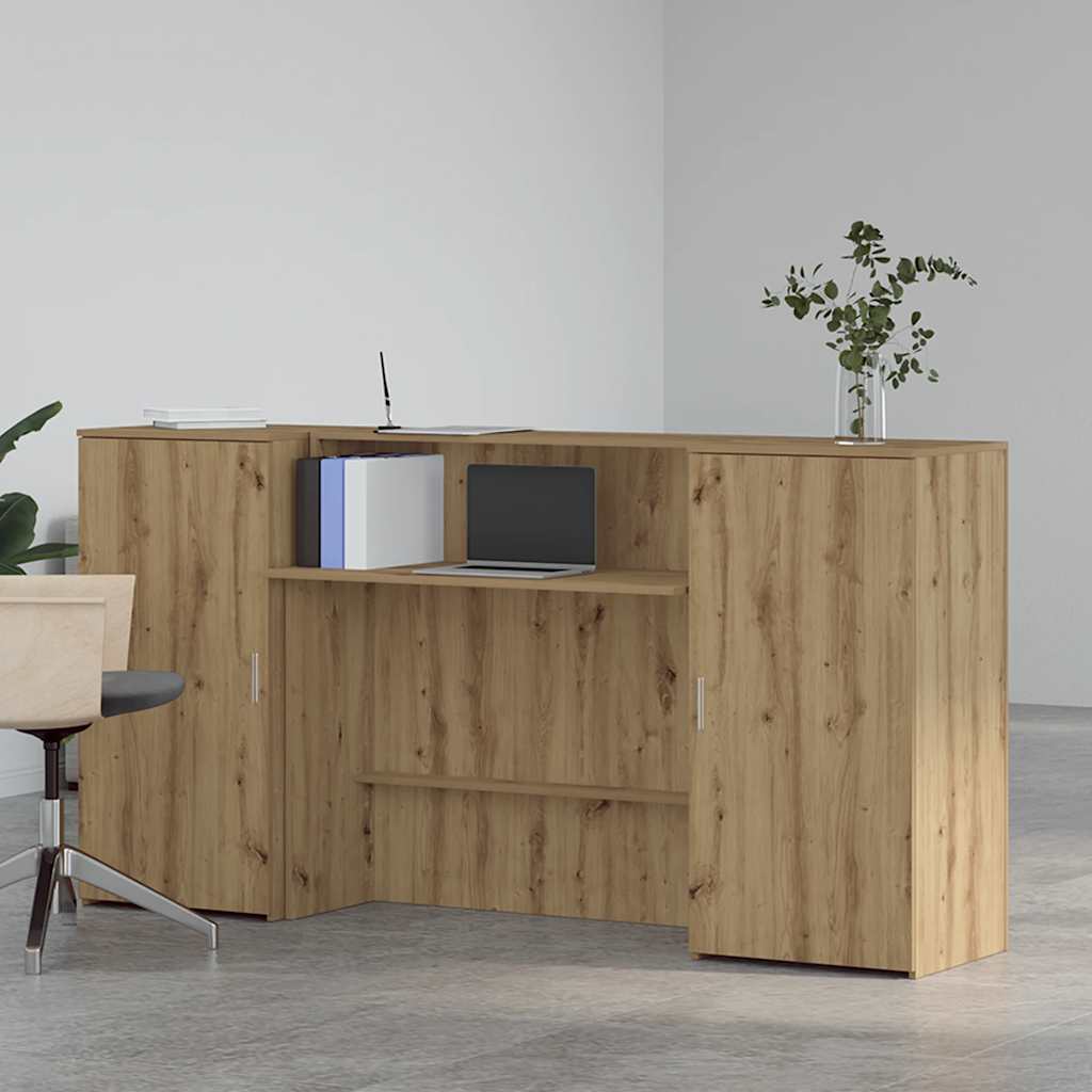 Resepsjonspult artisan eik 200x50x103,5 cm konstruert tre