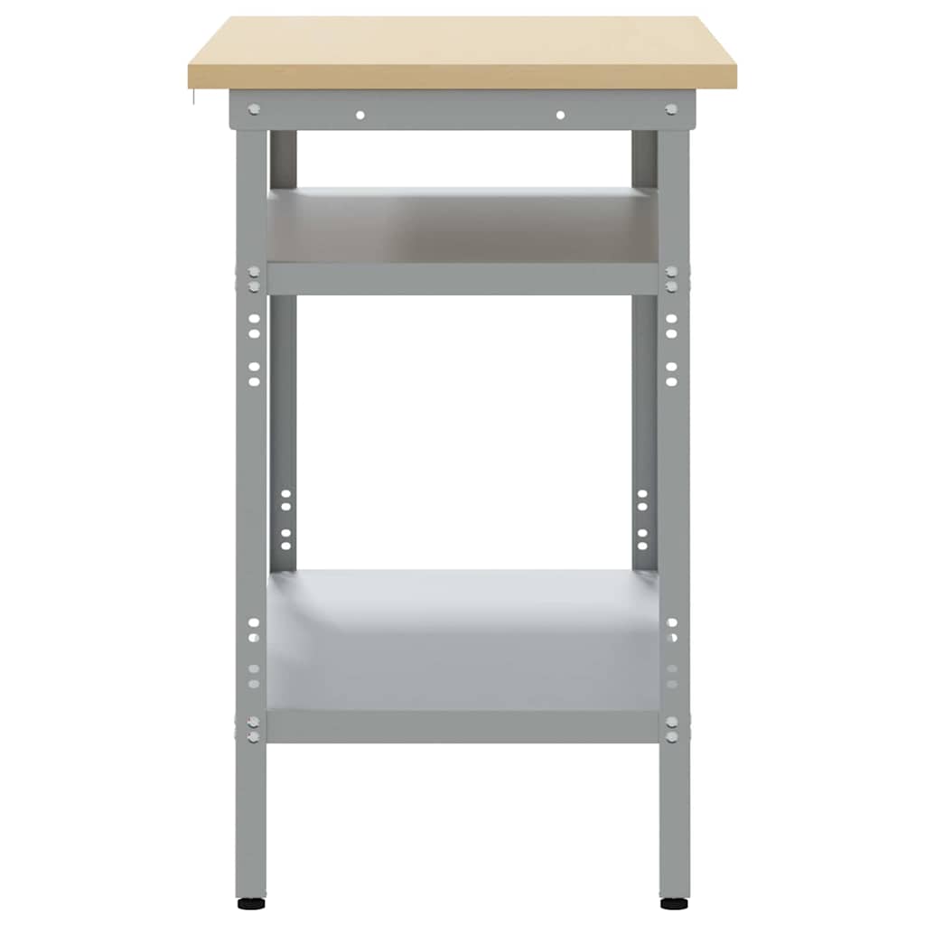 Arbeidsbord med hylle Grå 100 x 55 x 85 cm Pulverlakkert stål