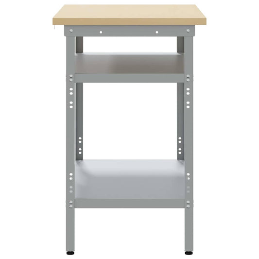 Arbeidsbord med hylle Grå 100 x 55 x 85 cm Pulverlakkert stål