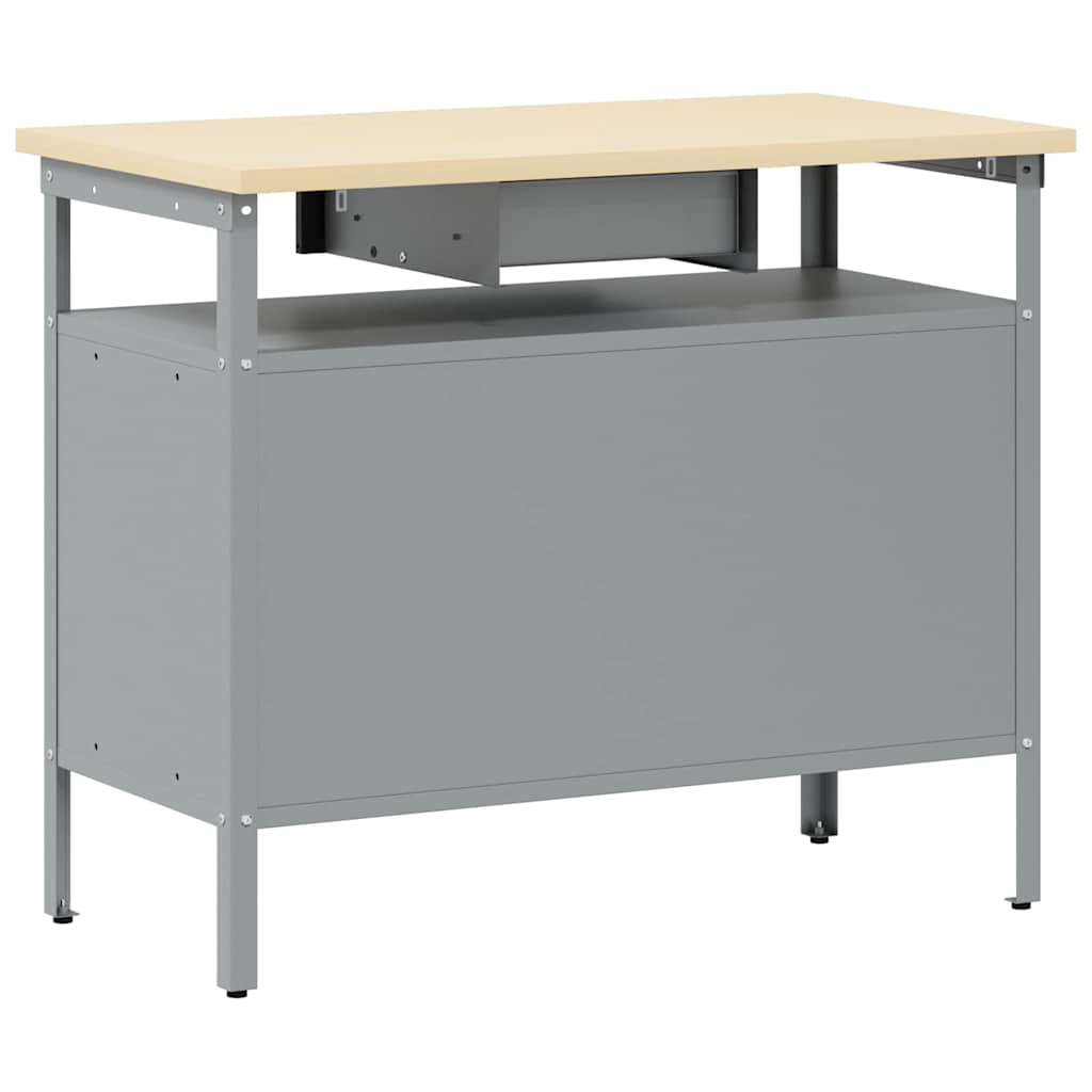 Arbeidsbenk med skuff med hylle Svart og Grå 100 x 55 x 85 cm