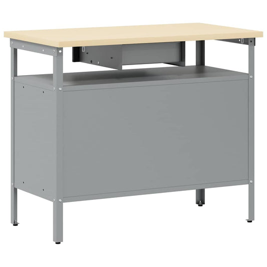 Arbeidsbenk med skuff med hylle Svart og Grå 100 x 55 x 85 cm