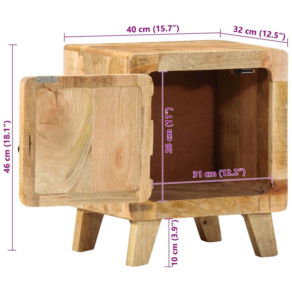 Nattskap 2 stk 40x32x46 cm grovt heltre mangotre
