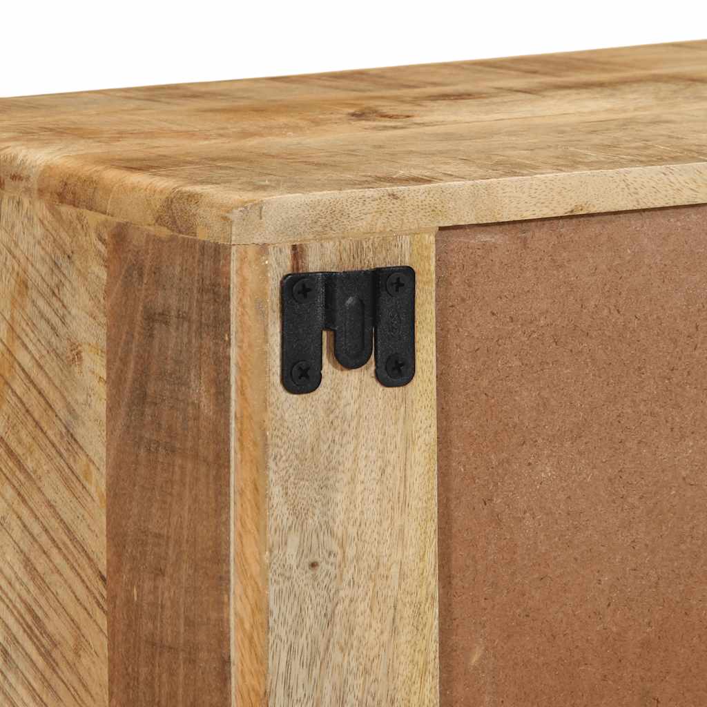 Veggmontert TV-benk 100x32x25 cm grovt heltre mangotre