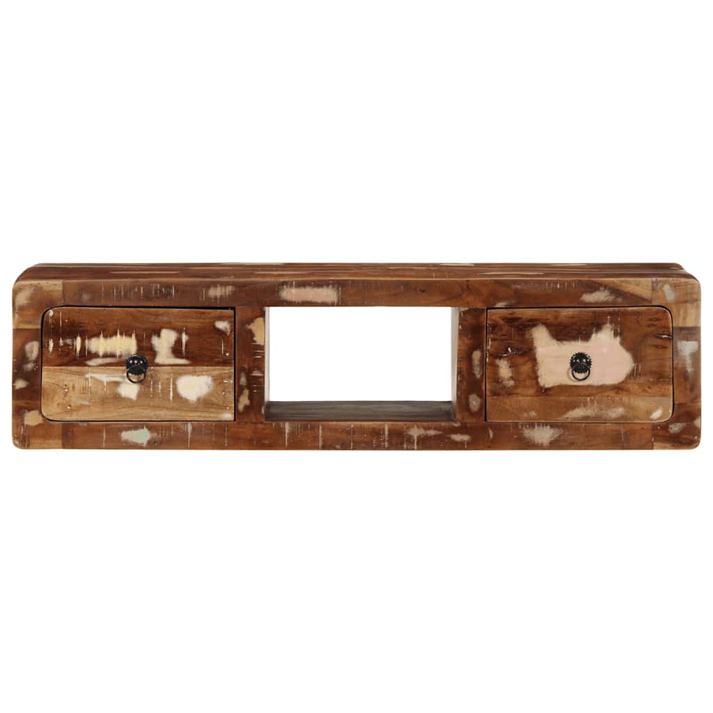Veggmontert TV-benk 100x32x25 cm gjenvunnet heltre