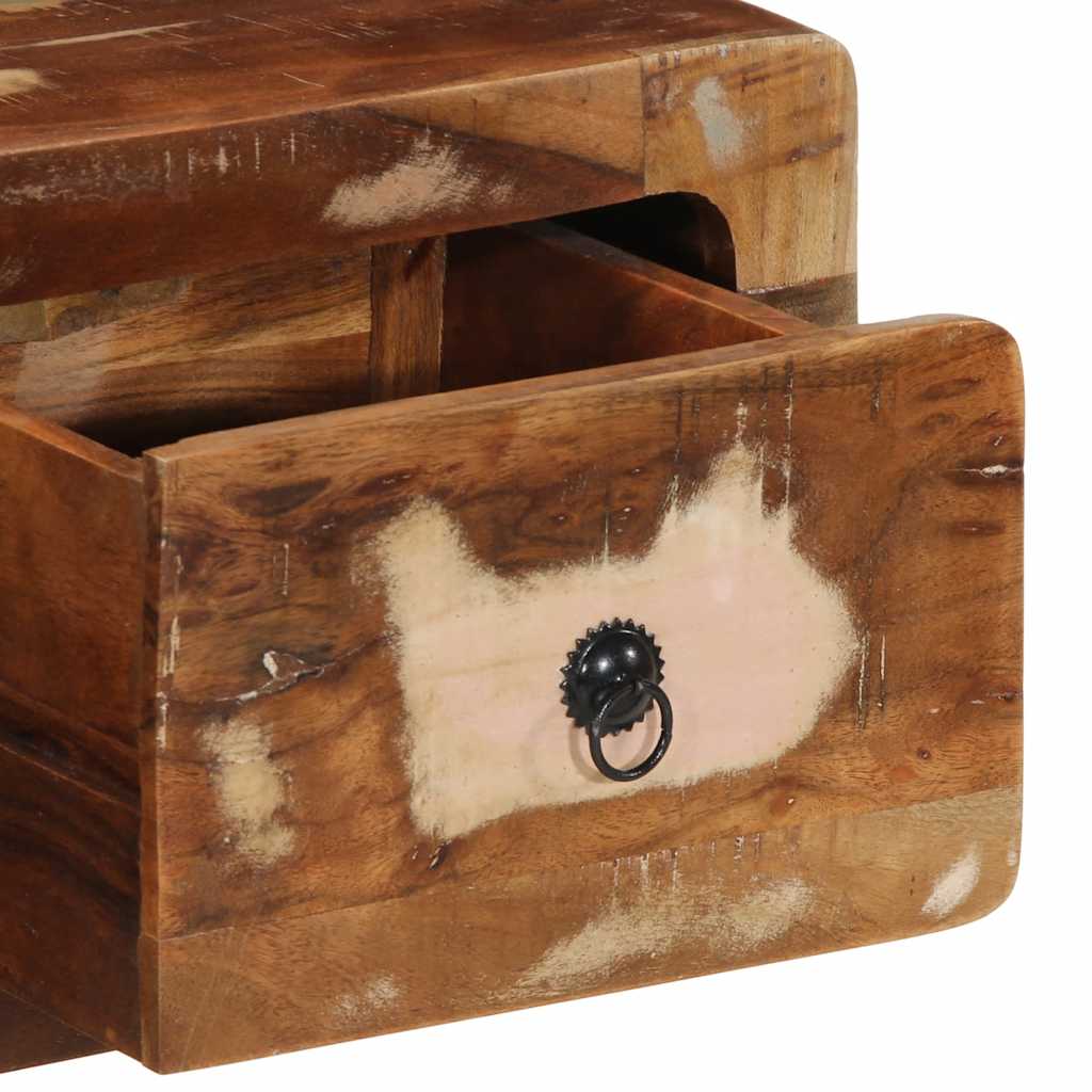 Veggmontert TV-benk 100x32x25 cm gjenvunnet heltre