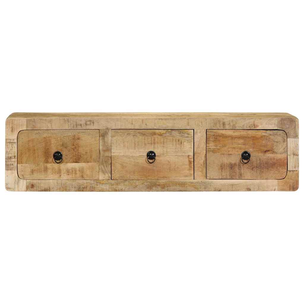 Veggmontert TV-benk 100x32x25 cm grovt heltre mangotre