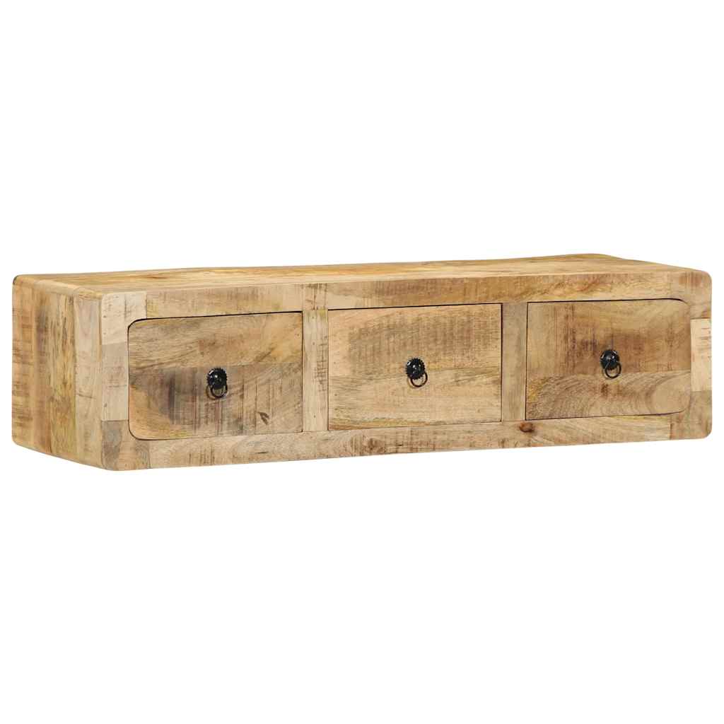 Veggmontert TV-benk 100x32x25 cm grovt heltre mangotre