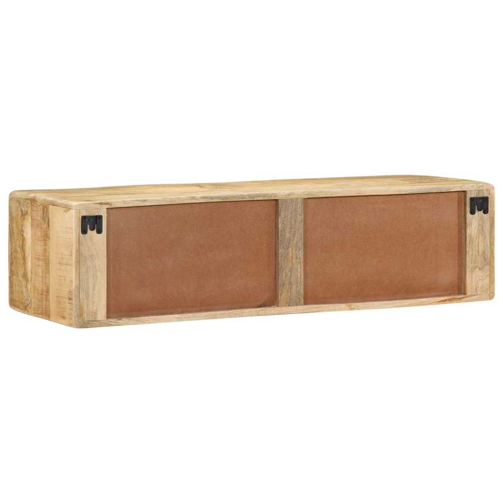 Veggmontert TV-benk 100x32x25 cm grovt heltre mangotre