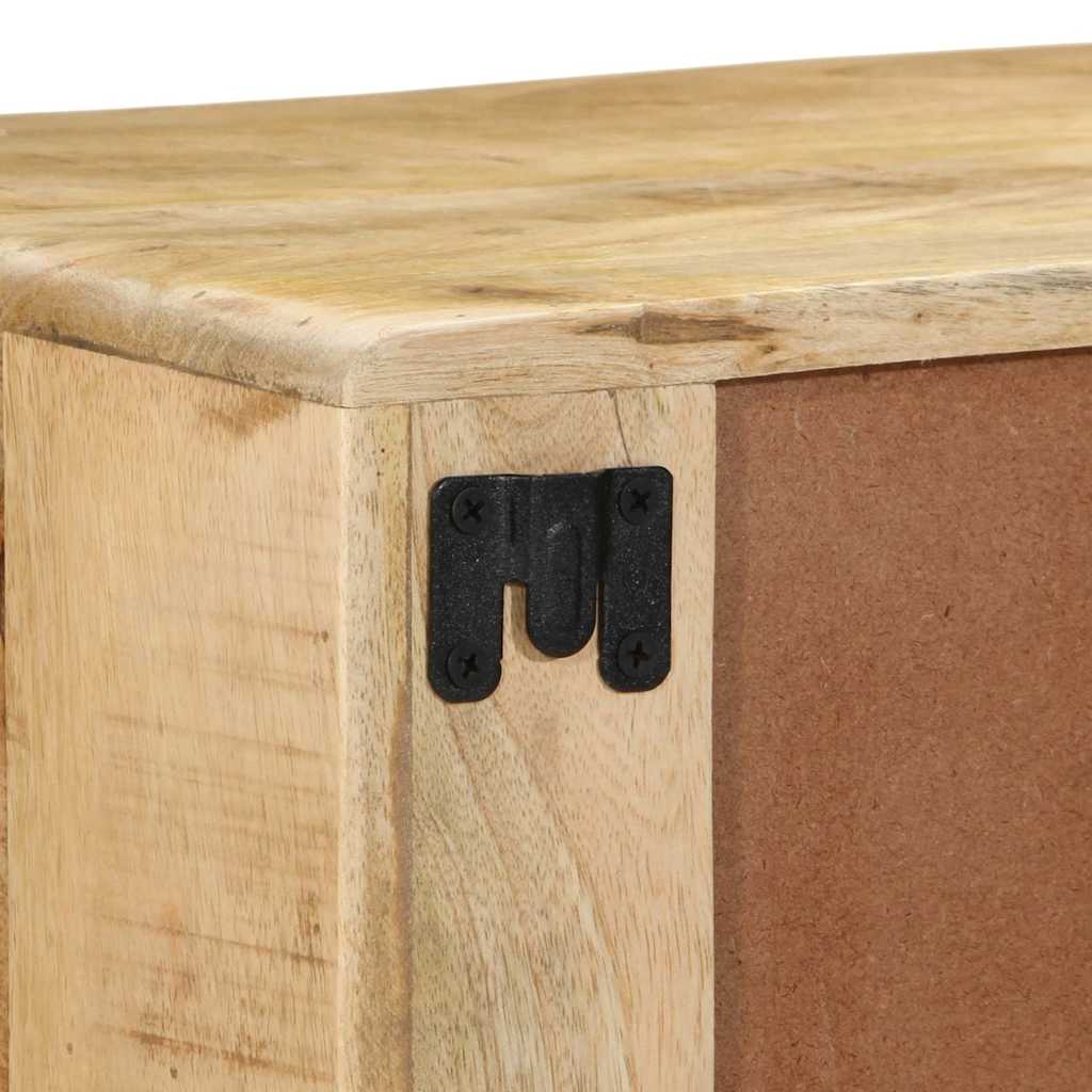 Veggmontert TV-benk 100x32x25 cm grovt heltre mangotre