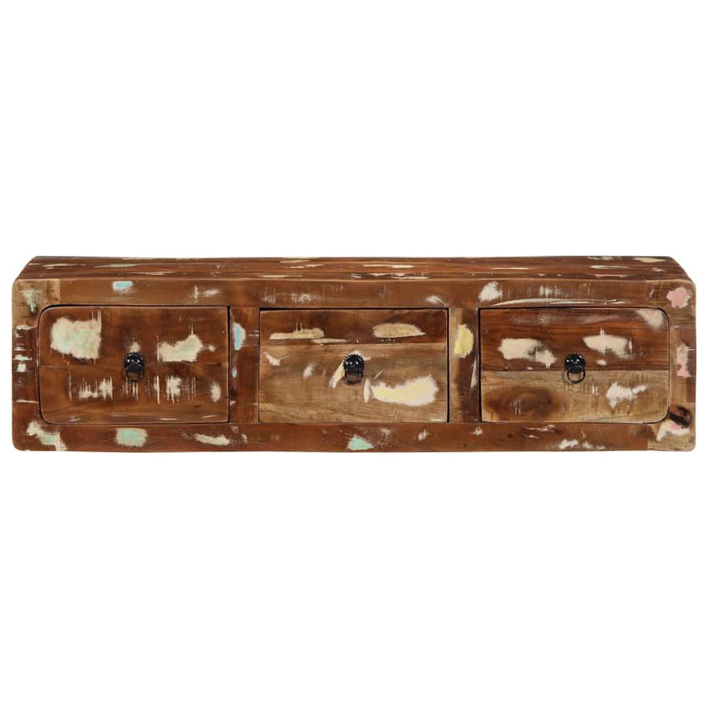 Veggmontert TV-benk 100x32x25 cm gjenvunnet heltre
