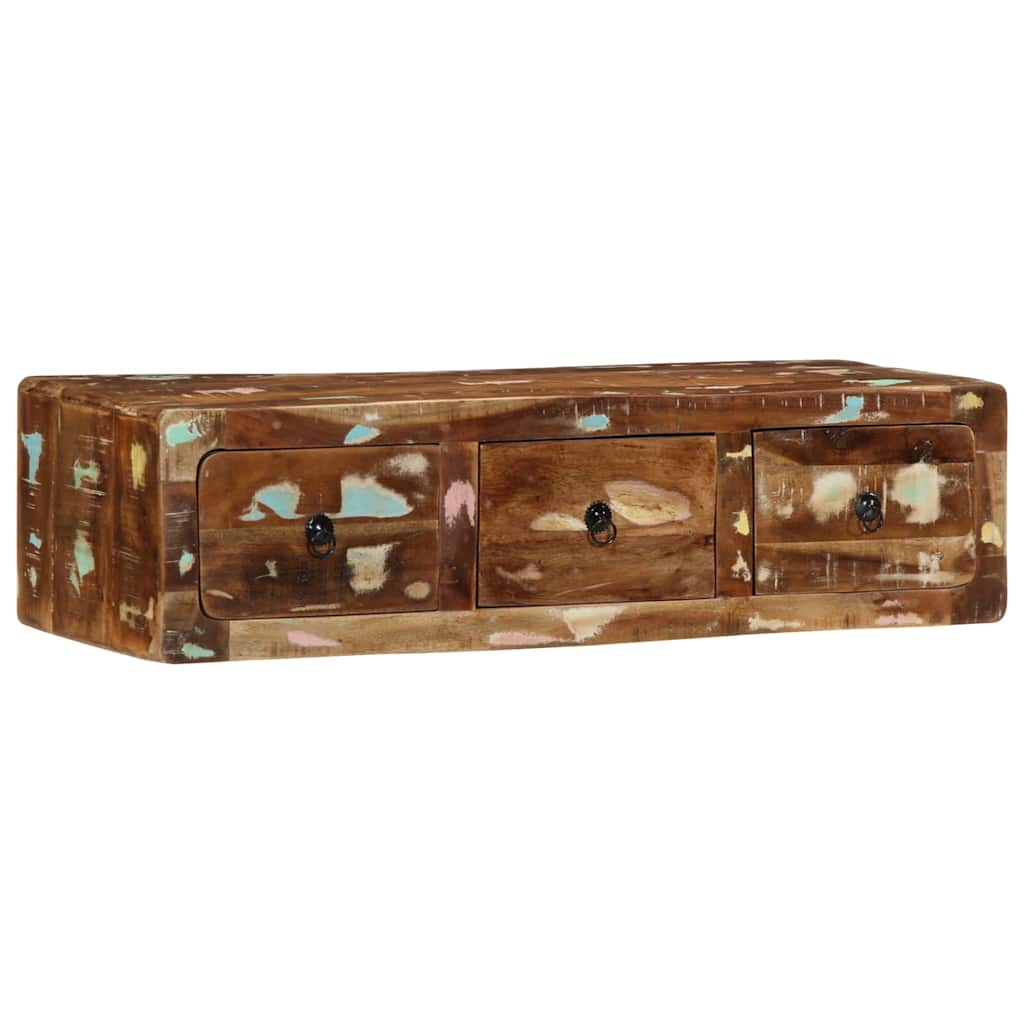 Veggmontert TV-benk 100x32x25 cm gjenvunnet heltre