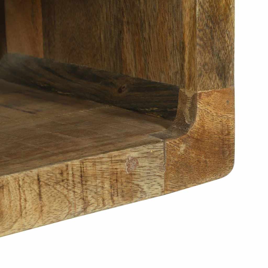 TV-benksett med hylle med lagring 3 pcs Brun Massivt mangotre