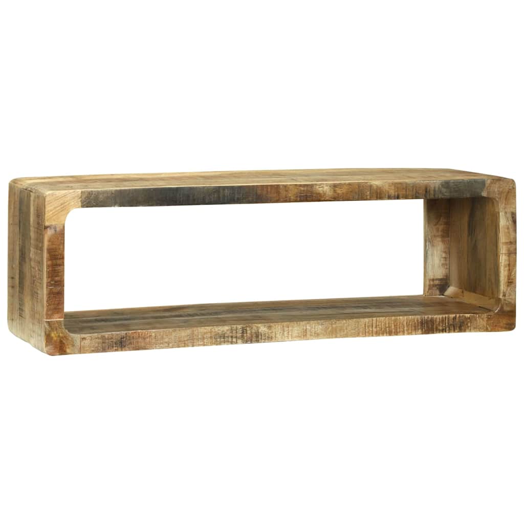 TV-benksett med hylle med lagring 3 pcs Brun Massivt mangotre
