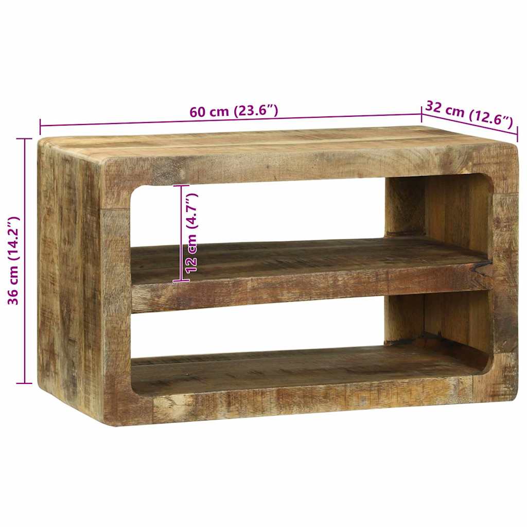 TV-skap med hylle Brun 60 x 32 x 36 cm Massivt mangotre