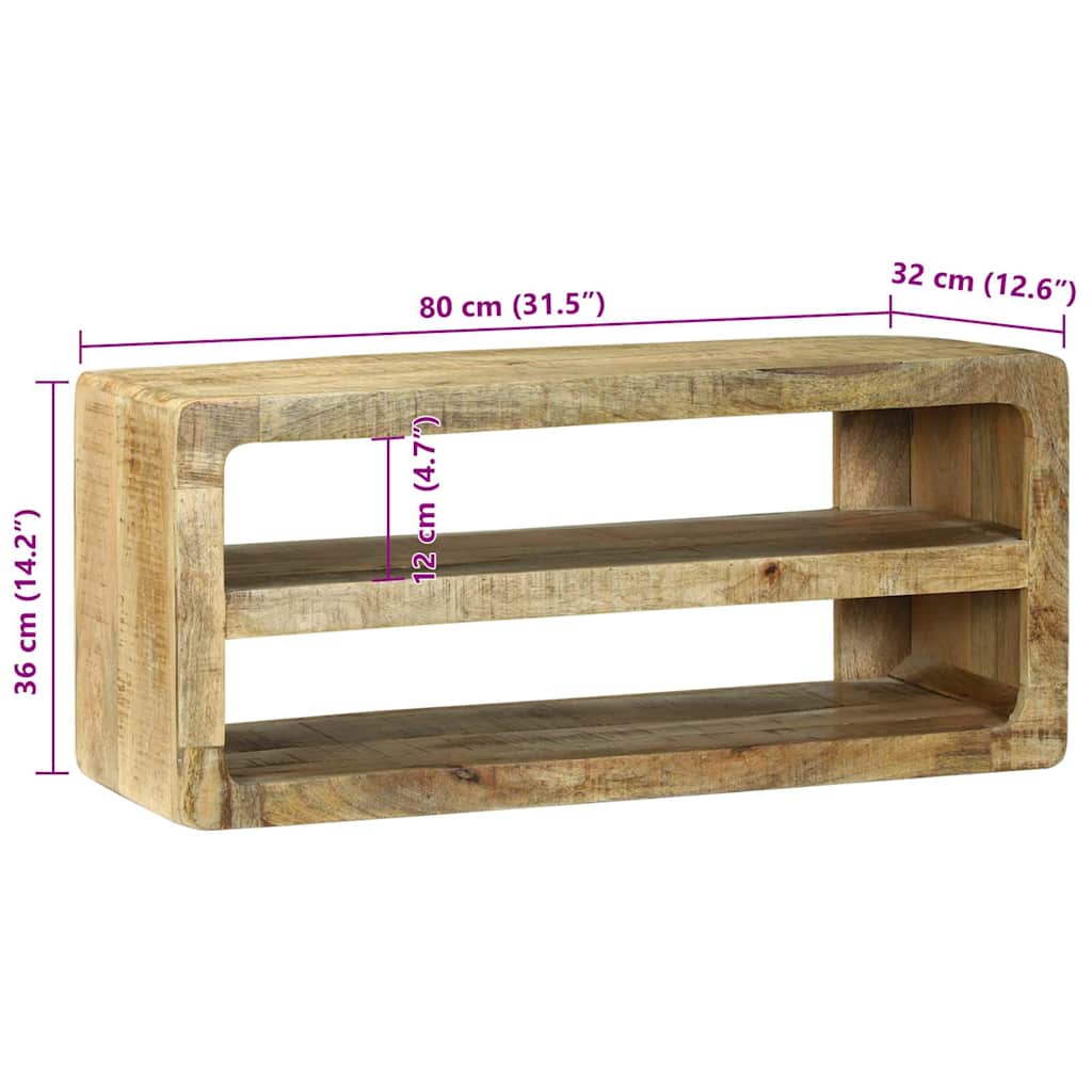 TV-skap med hylle Brun 80 x 32 x 36 cm Massivt mangotre