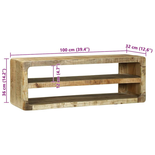 TV-skap med hylle Brun 100 x 32 x 36 cm Massivt mangotre