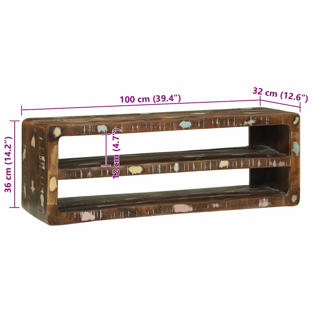 TV-skap Flerfarget 100 x 32 x 36 cm Massivt gjenvunnet tre