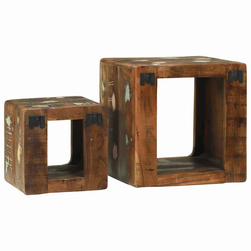 TV Enheter 2 pcs Flerfarget 36 x 30 x 36 cm Massiv Reclaim Tre