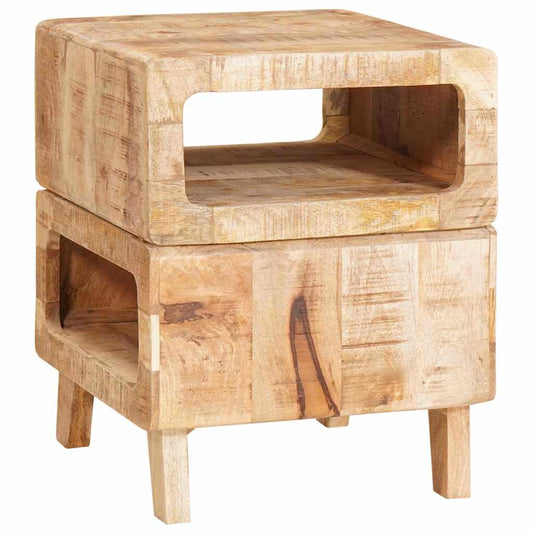 Avlastningsbord med hylle Brun 40 x 40 x 49 cm Massiv mango tre