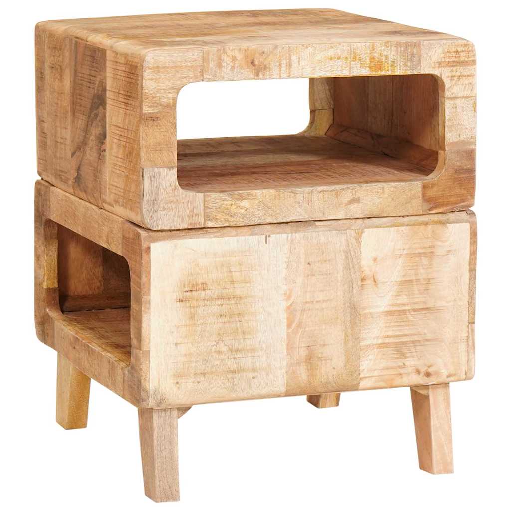 Avlastningsbord med hylle Brun 40 x 40 x 49 cm Massiv mango tre
