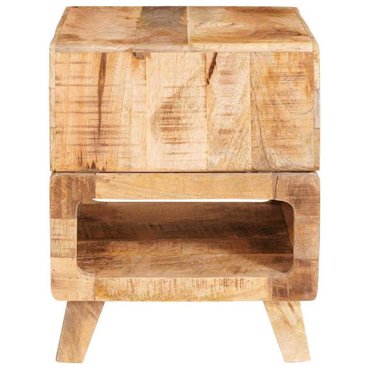 Avlastningsbord med hylle Brun 40 x 40 x 49 cm Massiv mango tre