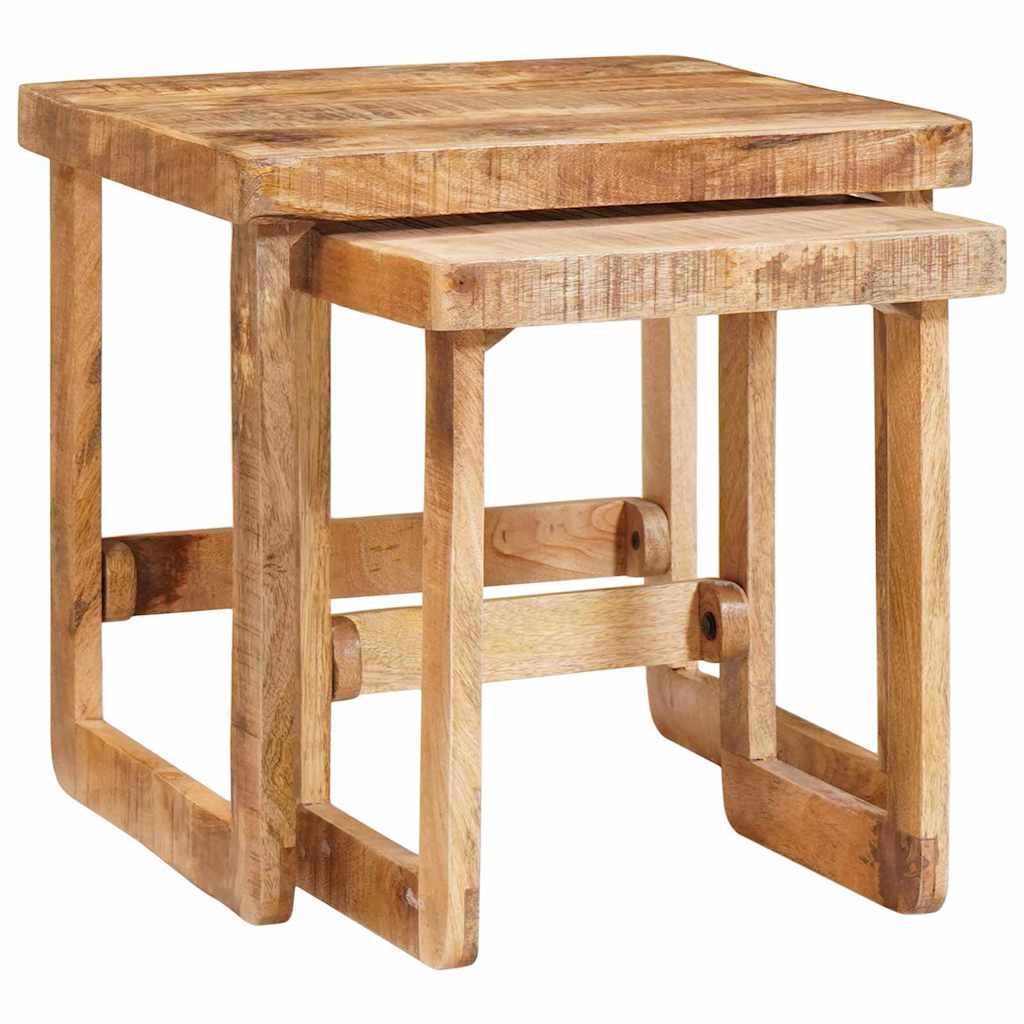 Stablingsbord 2 pcs Brun 46 x 46 x 45 cm Massiv mango tre