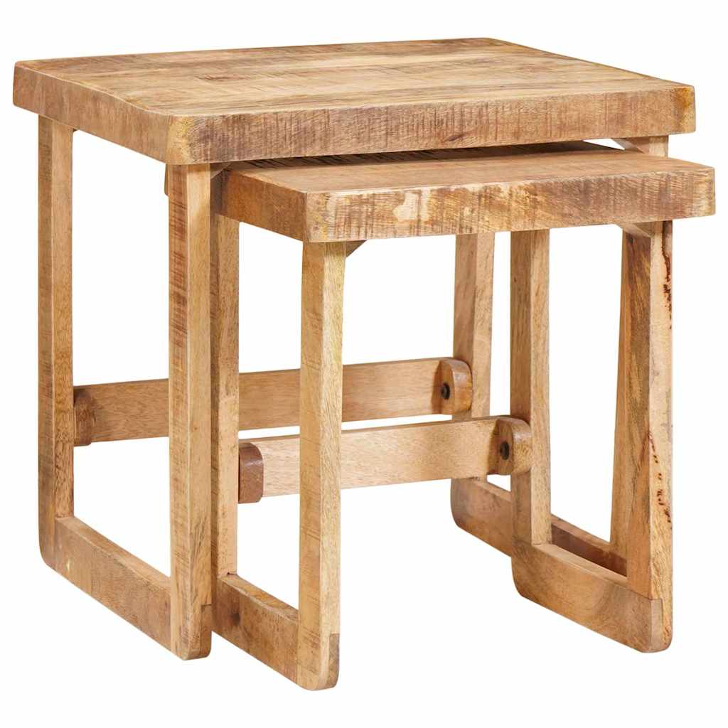 Stablingsbord 2 pcs Brun 46 x 46 x 45 cm Massiv mango tre